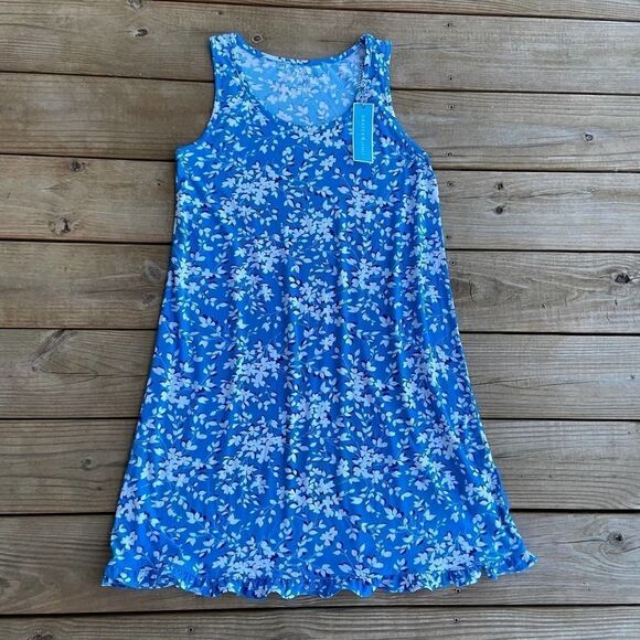 NEW Draper James Ruffle Nightie in Blue Shadow Floral Size S/M - Picture 1 of 5